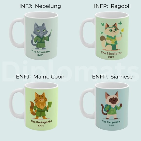 MBTI INFJ Cat Mugs - Picture 5 of 6
